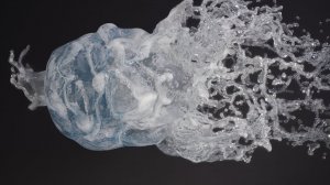 Шарик воды. Полет пули. Замедленное движение. Моделирование. Блендер 3D. Flip Fluids.