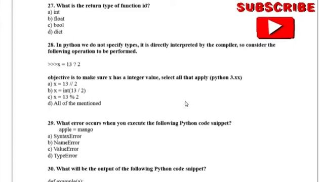 (PYTHON ) 50 MCQ IN 5 MIN. смотреть онлайн