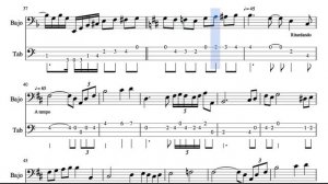 Meditation by Thais Tablature Sheet Music for Electric Bass (4 strings) Number Fingering Tabs