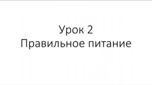 Урок №2 "Правильное питание"
