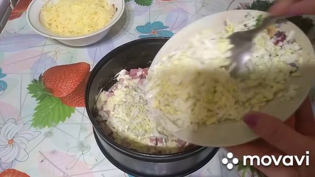 Салат "Грибная поляна ".  Рецепт.