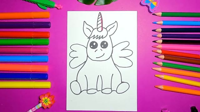 УЧИМСЯ рисовать ПОНИ - ЕДИНОРОГА | #DRAWINGS смотреть онлайн