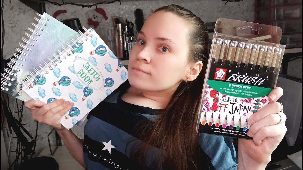 Художественные покупки: скетчбуки брашпены от сакуры и мелочевка