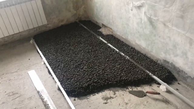 Стяжка пола керамзитом. Начало. #13