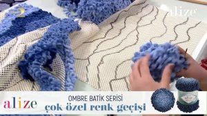 Alize Puffy Fine Ombre Batik ile Halı ve Paspas Tekniği - Rug and Mat Tutorial