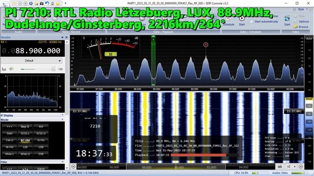 31.05.2023 15:35UTC, [Es], RTL Radio Lëtzebuerg, Люксембург, 88.9МГц, 2216км