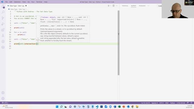 Python Data Types - Sets - When should we use them? смотреть онлайн