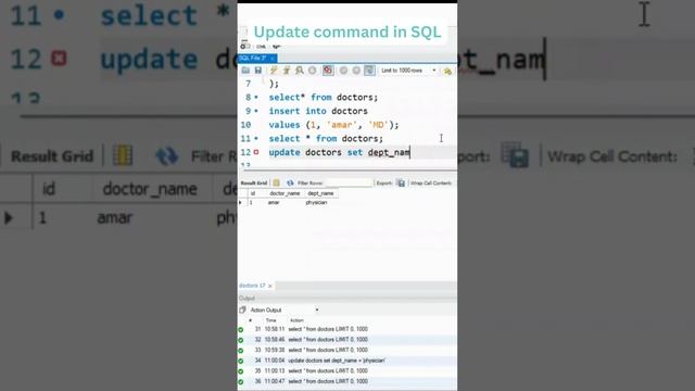 Update table in SQL | #sql #mySQL #sqltutorial