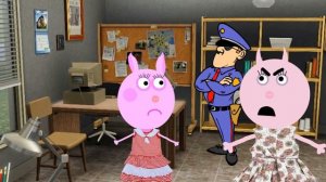 Пеппа попала плицию украла платье из магазина. Джордж зотопил квартиру