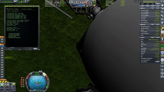 Stage-1 Landing after booster separation (KOS latest code version) @SpaceX Camera stile