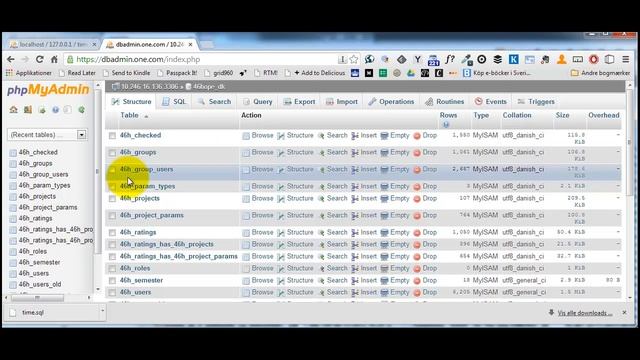 PHPMyAdmin Table Export