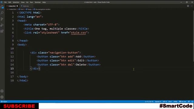 One tag multiple classes | CSS explained | #SmartCode