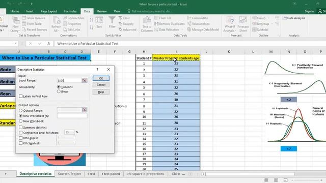 Descriptive Statistics: Summary Statistics in Excel