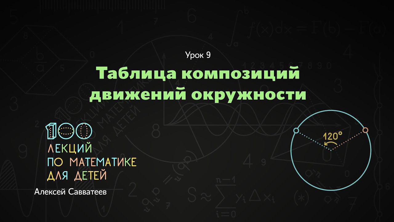 9. Таблица умножения движений окружности. Алексей Савватеев. 100 уроков математики - 6 - 7 класс