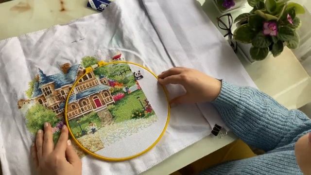 Вышивка «Зелёная деревенька» : гигант в мире вышивки! (Обзор маминых продвижений) смотреть онлайн
