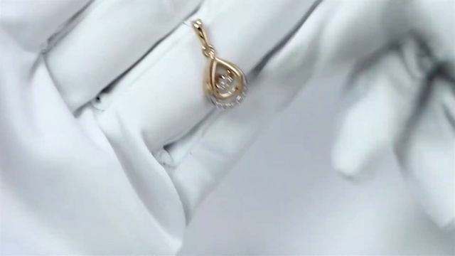 Золотая подвеска SOKOLOV с танцующим фианитом 035587 смотреть онлайн