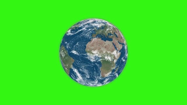 ФУТАЖ   - ПЛАНЕТА ЗЕМЛЯ  - ХРОМАКЕЙ НА ЗЕЛЕНОМ ФОНЕ