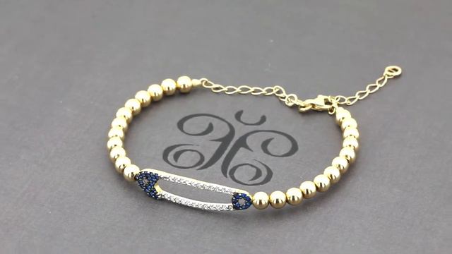 Золотой браслет "Булавка" с фианитами KB15156, Диамант смотреть онлайн