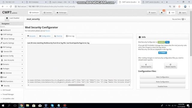 CWP7 Mod Security Access denied issue on WordPress смотреть онлайн