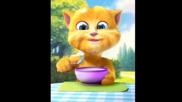 Говорящий кот Том кушает под музыку смотреть онлайн