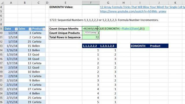 Excel Formulas for Sequential Numbers 1,1,1,2,2,2 or 1,2,3,1,2,3. Number Incrementors. EMT 1722 смотреть онлайн