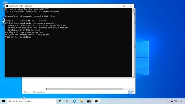 Installing Apache Cassandra on Windows