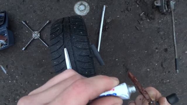1 прокол колеса.Ремонт своими руками.Личный опыт.Экономия...