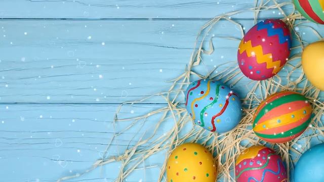 Пасхальный футаж на фоне голубых досок Макс Компот смотреть онлайн