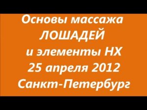 25 апреля 2012 г. Основы массажа лошадей и элементы НХ