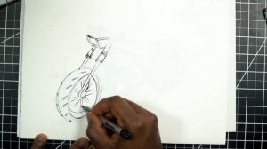 Sketch A Day: Tips and tricks - How to draw a motorcycle in perspective with a brush pen