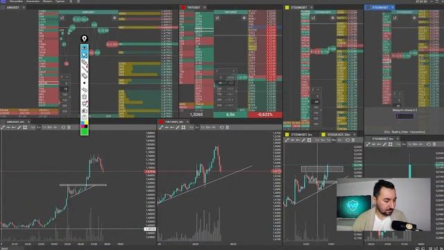 Стрим 9 ноября. Утренний торговый план интрадей + скальпинг. BTC, XRP, TWT, TRB, GAS, BLZ, STOR смотреть онлайн