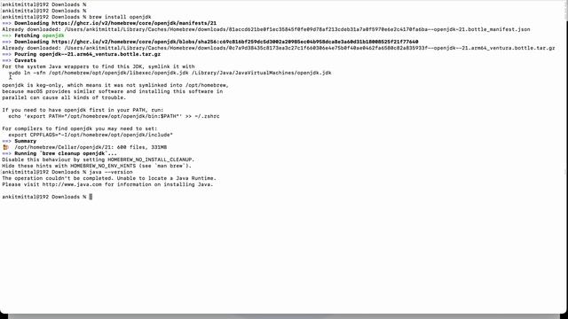 How to Install Java 21 On MacOS using Homebrew - openjdk | Mac M1 M2 | Intel or Silicon Based Mac