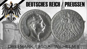 3 МАРКИ 1910 ГОД . ПРУССИЯ . DREI MARK 1910 . PREUSSEN