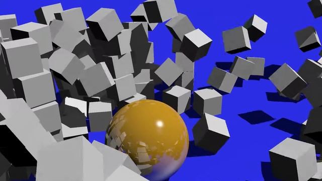 Массив Кубов и Шар в Blender3d смотреть онлайн