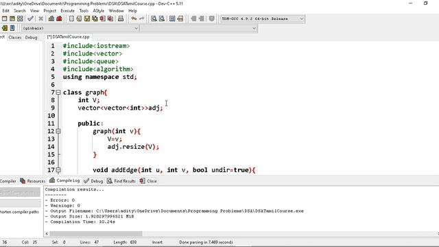 Breadth First Search | Graph | BFS | Data structures and algorithms | coding in tamil | C++ смотреть онлайн