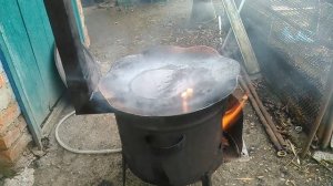 Первое блюдо на сковороде САДЖ из бороны.