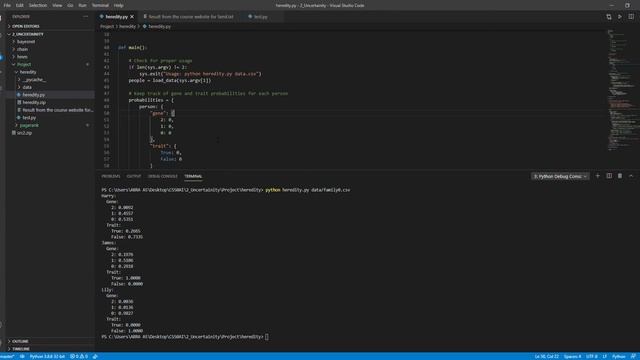 hakanozlemis - CS50’s Introduction to Artificial Intelligence with Python Project 2b Heredity смотреть онлайн