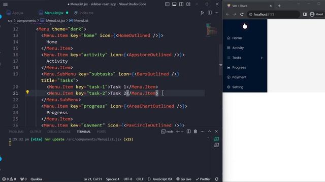 How to create Sidebar in React js |Vite App | Responsive Sidebar Navigation in React with Ant desig смотреть онлайн