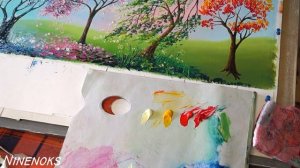 Мастер-класс, как написать ОСЕННЕЕ ДЕРЕВО масляными КРАСКАМИ и МАСТИХИНОМ.