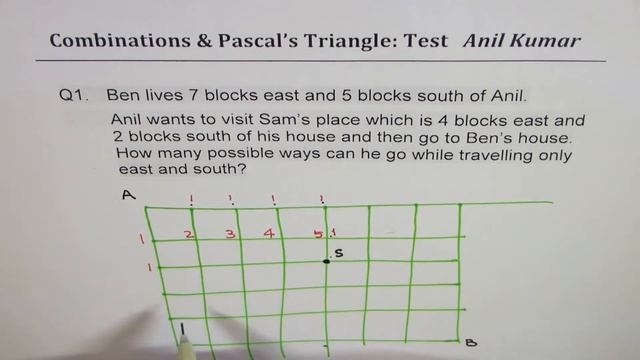 Number of Routes While Stopping at Friends Using Pascals Triangle смотреть онлайн