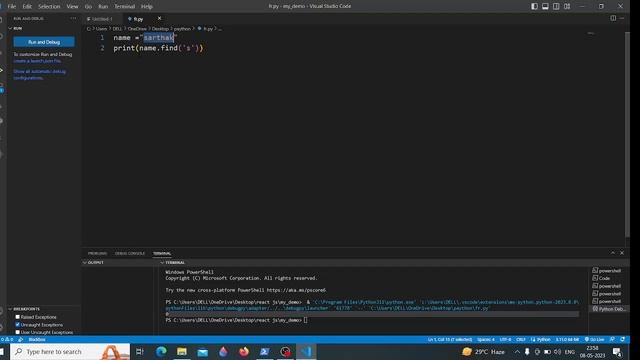 replce and find function in python