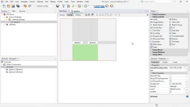 Creating First Java Swing GUI Application with  NetBeans