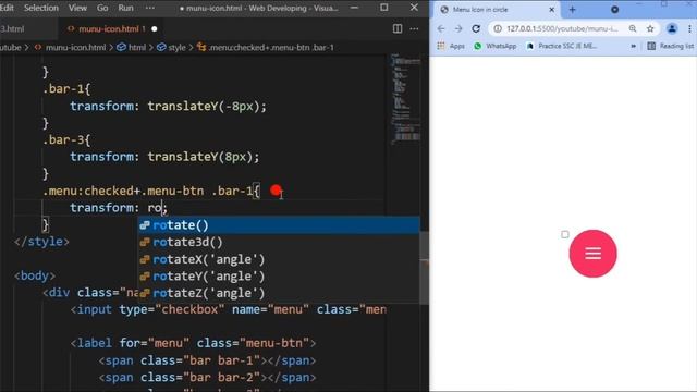 Best Icons circular Navbar with HTML and CSS website | icons header or navigation menu |code with d