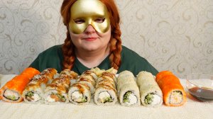 ASMR MUKBANG Суши Роллы Sushi Rolls ASMR Eating Sounds No Talking Звуки Еды Мукбанг не Болталка