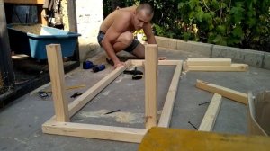 Удобный лежак своими руками, шезлонг с бруса.