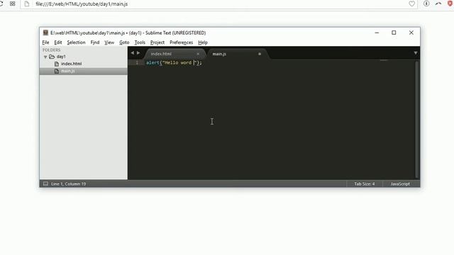 JavaScript Examples part 1 - Basics and Hello World program