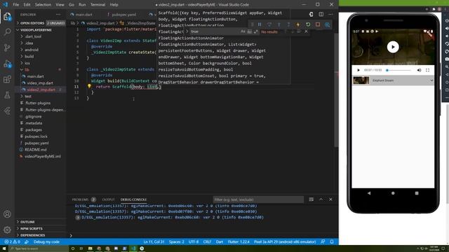 Flutter Video Player in details, using 2 different examples, display video from internet