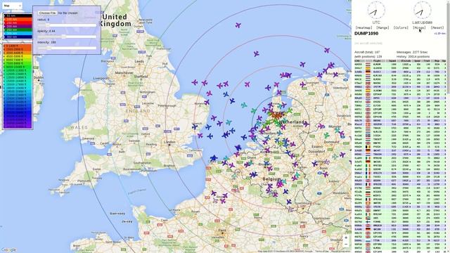 dump1090-mutability with Heatmap ADS-B and range altitude view смотреть онлайн