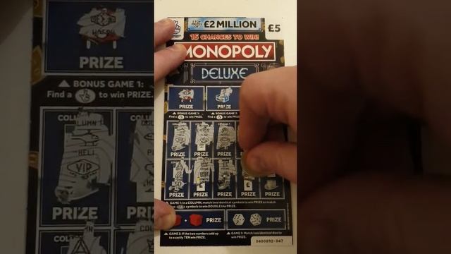 Monopoly Deluxe scratch card in under a minute