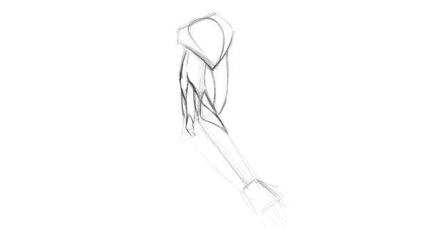 Lesson 05. Drawing the Side View of the Arm Anatomy